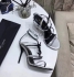 Saint Laurent Cassandra YSL Strappy Sandal Silver YSL-3259